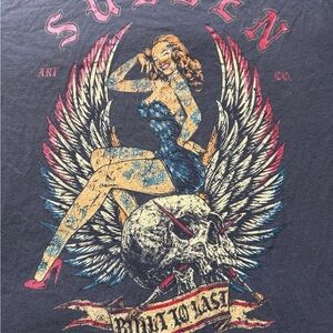 Sullen Art Collective Short Sleeve Tee in Dark Gray Americana Theme